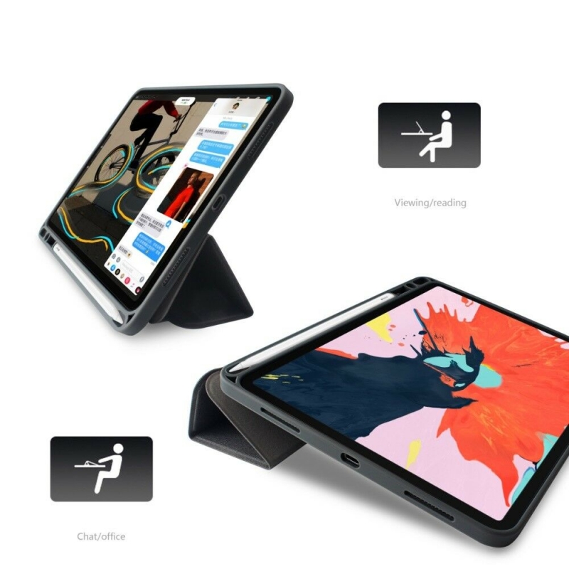 Bao Da iPad Pro 11 2018 Leather Case Hiệu ToTu Chính Hãng được thiết kế 2 bề mặt da cùng màu trang trí xung quanh đường viền đen rất chắc chắn, bên trong có lớp đệm thoát nhiệt tốt. 
